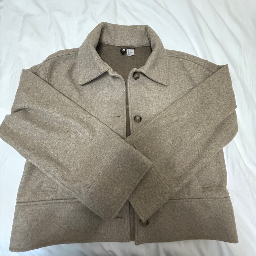 h&m taupe coat